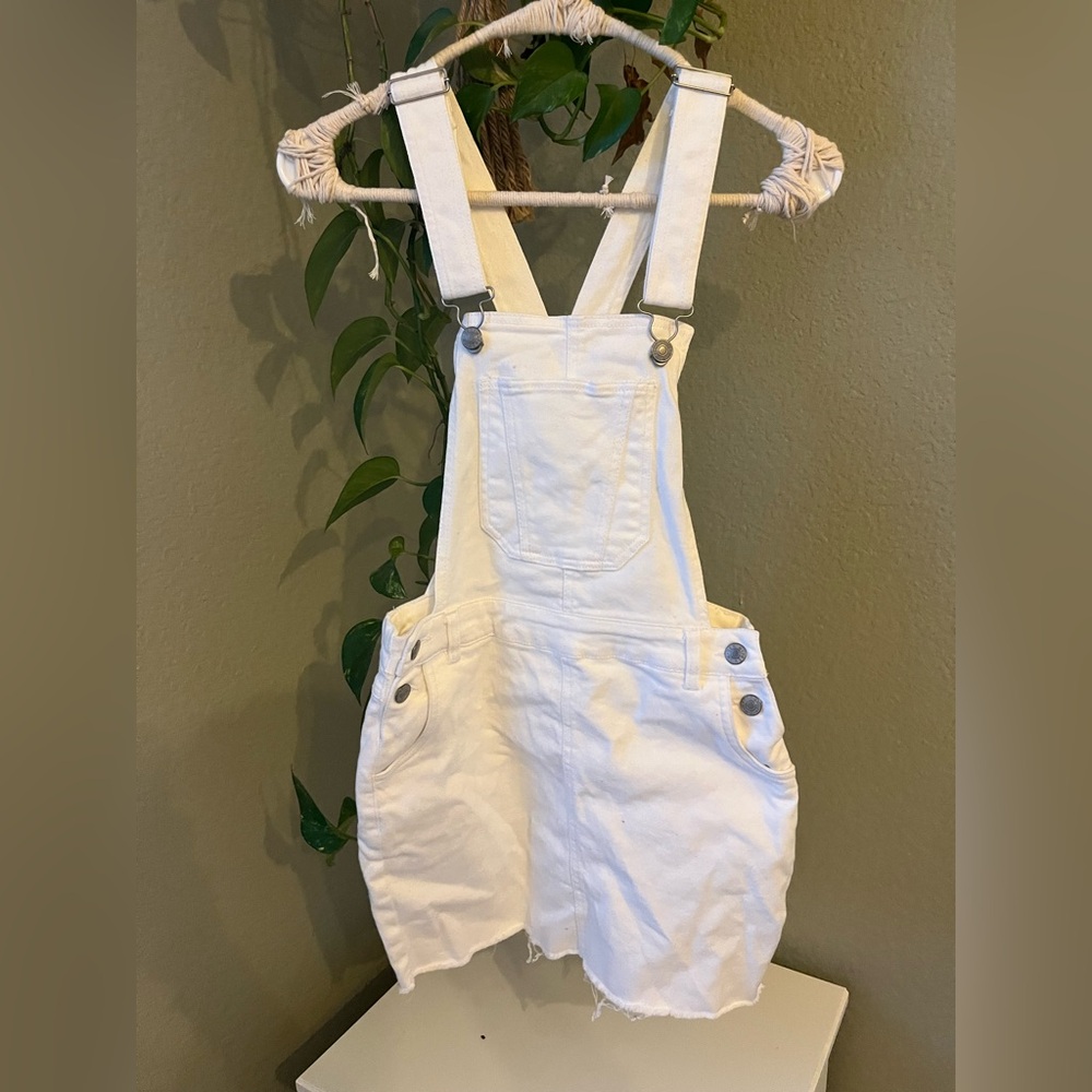 White Denim Overall Dress